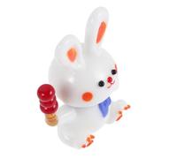 BESPORTBLE Statuetta Coniglio in Vetro Bianco per Tavolo Camera Salotto | Decorazione Simpatica, Resistente al Calore e Facile da Pulire, Espositore Versatile per Mensole e Vetrine