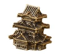 BESPORTBLE Statuetta in Ottone Mini Pagoda Decorazione Orientale Vintage per Casa delle Bambole e Giardino Zen Ornamento da Ufficio e Acquario Incisioni Dettagliate