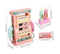 BESPORTBLE Stazione Servizio per Plastica Stazione Carburante Simulata con Pompa Interattiva Educativo e Realistico per Apprendimento Sicuro e Coinvolgente