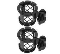 BESPORTBLE Supporto per Microfono Antiurto in Plastica 2 Pezzi Clip Regolabili per Riunioni e Discorsi Nero