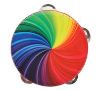 BESPORTBLE Tamburello a Doppia Serie di Sonagli con Motivo Arcobaleno Strumento Musicale Educativo per Feste e Concerti Rinforza la Manualità Giocattolo Divertente e Pratico per Sviluppo