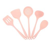 BESPORTBLE Utensili Cucina in Silicone Rosa con Cucchiaio Spatola e Colino Antiaderente e Resistente al Calore Accessori Pratici per Uso Quotidiano