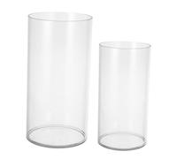 BESPORTBLE Vaso Di Fiori Di Plastica Trasparente 2 Pezzi, Contenitore Moderno Per Fiori Secchi e Freschi, Vaso Decorativo Minimalista Per Arredamento Casa e Centrotavola Elegante
