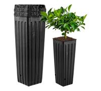 BESPORTBLE Vaso per albero profondo, 50 pezzi, altezza 11,2 pollici, vaso per albero profondo, vaso alto per piantine, vaso per piante in plastica di alta qualità, vasi da giardino, kit per piantine