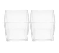 BESPORTBLE Vaso Quadrato in Vetro Trasparente 10X10 CM Set da 2 Pezzi Vaso Cubo Decorativo per Fiori Piante Succulente e Composizioni Floreali Porta Fiori Elegante per Casa e Regalo