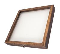 BESPORTBLE Vetrina Espositiva Vintage in Legno 30X30X45 CM con Coperchio in Vetro Trasparente Scatola Porta Campioni Farfalle e Fiori Secchi Teca Decorativa Antipolvere per Collezionisti