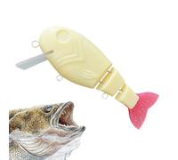 Besreey Esche Da Pesca Non Verniciate, 12.4 cm Modello Vergine Non Verniciate, Esche Nuotate A Corpo 3 Sezioni per Pesca Bar, per Principiante in Lago Stagno Ruscello Bordo del Mare e Costiera in