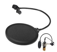 Besreey Filtro Anti-Pop Microfono - Schermo Anti Pop Per Il Microfono Da Studio,Schermo Doppio Strati per Attrezzature Audio con Braccio Flessibile per Voci