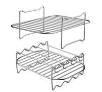 Besreey Griglia per Barbecue, a Doppio Strato in Acciaio per Cucinare, Rettangolare, per di Pollo, per Giardino, Escursioni, Campeggio, Viaggi, attività all'aperto