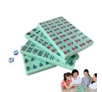 Besreey Mahjong Game - Set mahjong portatile con incisione, gioco di piastrelle, da viaggio per viaggi, scuola, viaggi, dormitorio