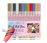 Besreey Penne per smalto, penna per unghie,12 colori Penne polacche per unghie acriliche | Strumenti di disegno a punta dei graffiti, consigli rapidi per asciugatura per l'uso di casa e salone