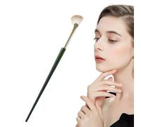 Besreey Pennello per trucco a ventaglio, Pennello per trucco a forma di ventaglio - Pennelli per contorno per trucco a forma di mezzo ventaglio,Pennello angolato per fard con setole morbide sotto gli