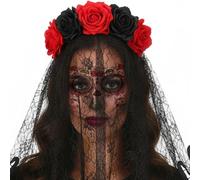 Besreey Per Costumi Del Giorno Dei Morti,Abbigliamento E Trucco Facciale | Set di Costume Giorno dei Morti - Per Donne Adulti Sposa Faccia Halloween Cosplay Festa In Maschera Spettacolo Sul Palco