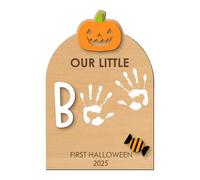 Besreey Set di impronte per bambini, opere d'arte in legno, per Halloween, set fai da te con timbri, come ricordo per baby shower, famiglia, genitori, bambini, festa del papà, Natale, Halloween
