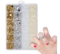 Besreey Set di perline per unghie, semicircolari | Minuscole perle con schiena piatta per la decorazione della custodia del telefono e l'estate delle donne