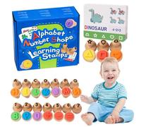 Besreey Stampo per bambini, francobolli alfabeti per bambini | Francobolli di ortografia alfabeto in legno | Giochi di matematica portatile giocattolo educativo per bambini per bambini