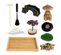 Besreey Zen, set di sabbia da giardino Zen, set da tavolo da meditazione, sandbox - decorazione per la casa in stile giapponese, con 3 sacchetti di sabbia per tavoli da cucina, uffici, scrivanie