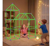 Besrey Kit Costruzione Fortezza 133 Pezzi, Fortino per Bambini Brilla al Buio, Costruzioni del Forte Castello e Tunnel, Tenda Gioco Bambini 5+ Anni, Gioco Creativo, Regalo Bambino