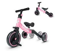 besrey Tricicli 5 in 1 Triciclo per Bambini da 1 a 4 Anni,Triciclo Senza Pedali,Bicicletta Senza Pedali,ROSA