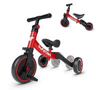 besrey Tricicli 5 in 1 Triciclo per Bambini da 1 a 5 Anni,Triciclo Senza Pedali,Bicicletta Senza Pedali,Rosso