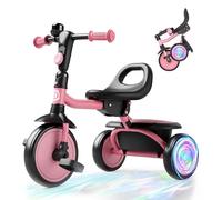 besrey Triciclo per bambini con ruote flash, per bambini dai 2 anni ai 5 anni, triciclo per bambini con campana, regalo per bambini da 2 a 5 anni, regalo e giocattolo per ragazzi e ragazze, triciclo