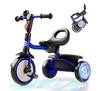 besrey Triciclo per bambini con ruote flash, per bambini dai 2 anni ai 5 anni, triciclo per bambini con campana, regalo per bambini da 2 a 5 anni, regalo e giocattolo per ragazzi e ragazze, triciclo
