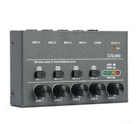 Besshepplo 1PCS 4 Canali Linea Mixer Basso Rumore Audio Mixing USB 5V Powered Compact Metal Studio Attrezzatura per Studio Chitarra Tastiera Mic 11.7x7.1x2.3CM (4 Canali)