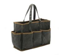 Besshepplo Borsa per attrezzi da giardino, in tela cerata, resistente, con 10 tasche e scomparto spazioso, per giardinieri, elettricisti e tuttofare, colore verde cachi, nero, 91 x 36 x 35 x (verde)