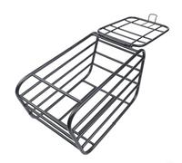 Besshepplo Cestino per bicicletta elettrica, supporto anteriore per scooter, con copertura di sicurezza, in acciaio al carbonio, per cani e gatti, nero, 38 x 23 x 21,5 cm (foderato)