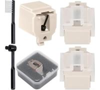 Besshepplo Confezione da 3 puntine di ricambio ATN3600L per giradischi Audio Technica AT LP60X AT LP60 BT LP2D USB con punta conica da 0,6 mm in fibra di carbonio e spazzola per la pulizia Wh