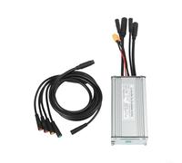 Besshepplo Controller brushless per e-bike da 36 V, 48 V, 22 A, 500 W, onda sinusoidale con cavo per lampada e cavo 1T5 per display KT, custodia in lega di alluminio, colore argento