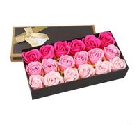 Besshepplo Elegante Scatola di Presentazione con 18 Rose di Sapone per celebrare momenti Speciali con Stile (Rosa)