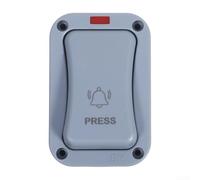 Besshepplo Interruttore a pulsante per campanello esterno impermeabile IP66 con indicatore luminoso a LED, materiale ABS e per montaggio superficiale alloggiamento grigio autoresettante 20 A AC250 V