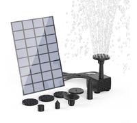 Besshepplo Kit pompa dell'acqua solare per fontana da giardino fai da te con 6 ugelli e cavo da 3 m Pompa ad energia solare per laghetti, vasche per uccelli e acquari