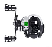 Besshepplo Mulinello da pesca digitale da baitcasting, rapporto di trasmissione 7,2:1, con allarme morso di pesce e contatore di profondità, 10+1 cuscinetti a sfera, bobina in alluminio per mano
