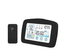 Besshepplo Termoigrometro senza fili per interni ed esterni, con misurazione accurata della temperatura e dell'umidità, display LCD, monitor ambientale per casa, ufficio, fabbrica, scuola (nero)