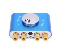 Besshepplo Wireless 5.0 Dual Channel 20W Stereo Audio Player e Power Enhancer con AUX USB Sound Card Connettività Alluminio DC8-24V per 4Ω 8Ω 16Ω Altoparlanti Blu