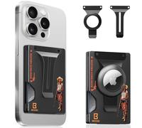 BESSIO Portafoglio magnetico per telefono compatibile con Apple MagSafe, porta carte in metallo con supporto AirTag, blocco RFID e fermasoldi, per iPhone 16, 15, 14, 13, 12 Pro Max/Pro/Plus/Mini