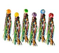 Bessy shop 20 Palline Rimbalzanti per Bambini con Nastro Colorato, Ideali per Regali di Compleanno, Feste e Premi in Classe, Palline di Gomma Rimbalzanti con Nastro, Facili da Trasportare