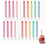 Bessy shop Candeline di Compleanno,20 Pezzi Candeline Compleanno Arcobaleno Divertenti Candeline per La Decorazione di Torte Cupcake Candele per la Decorazione della Festa Nuziale di Compleanno