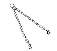 Bessy shop Guinzaglio in Metallo a Doppio Cane,Guinzaglio a Catena Cani a 2 Vie Guinzaglio Animali Domestici 60cm Acciaio Catena in Metallo Nessun Groviglio per 2 Cani
