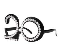 Bessy shop Occhiali da Compleanno 20 Anni con Strass Accessorio Festa alla Moda Unisex - Bicchieri Decorativi per Anniversari e Feste - Montatura Glamour per Decorazioni Party
