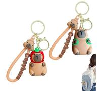 Bessy shop Portachiavi Capibara,2 Pezzi Cartone Animato Ciondolo Borsa Capibara Portachiavi Capibara Divertente Portachiavi a Tema Cartone Animato Ciondolo Zaino Gadget Adatto per le Ragazze Alunno