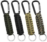 Bessy shop Portachiavi Paracord,4 PCS Portachiavi in Paracord Intrecciato Cordino Cordino Clip Portachiavi Anello Cordino Intrecciato Gancio Clip per Campeggio,Escursionismo,Zaino,Chiavi