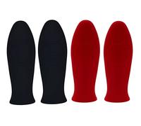 Bessy shop Supporto per Manico Caldo,4 Pezzi Supporto per Manico Caldo in Silicone Coperchio per Manico per Padella per padelle in ghisa Manicotto per Manico in Gomma