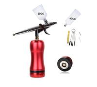 Best Airbrush con kit compressore 2 0cc 40cc. Pistola tramoggia sostituire il salone del tatuaggio della vernice minerale chiodo batteria Soffiaggio comodo(Part D Red)
