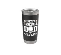 Best Baseball Dad Ever Skull Player Funny Fathers Day Bicchiere termico in acciaio inox doppia parete
