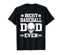 Best Baseball Dad Ever Skull Player Funny Fathers Day Maglietta