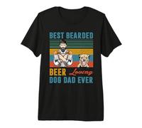 Best Bearded Beer Loving Dog Dad Border Terrier Personalized Maglietta Premium