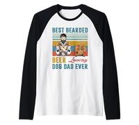 Best Bearded Beer Loving Dog Dad Ever Dachshund Dog Lover Maglia con Maniche Raglan